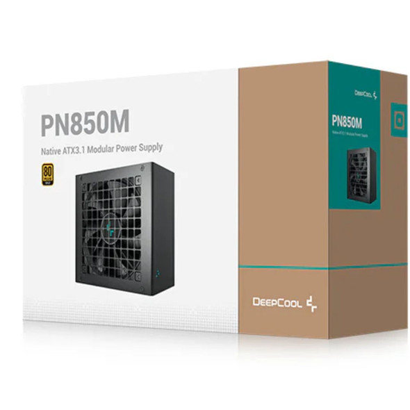 DeepCool PN850M 850W 80+ Gold Certified Fully Modular ATX Power Supply, 120mm Fan, Japanese Capacitors,  DC to DC, ATX12V V3.1, 100,000 MTBF, 90% EFF