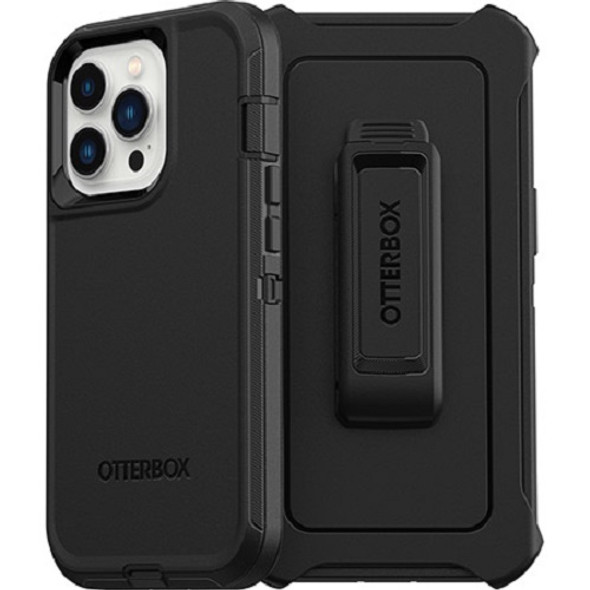 OtterBox Defender Apple iPhone 13 Pro Case Black - (77-83422), DROP+ 4X Military Standard, Multi-Layer, Included Holster, Raised Edges, Rugged