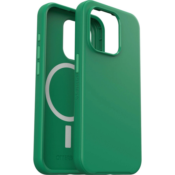 OtterBox Symmetry+ MagSafe Apple iPhone 15 Pro (6.1') Case Green Juice (Green) - (77-94036), Antimicrobial,DROP+ 3X Military Standard,Raised Edges