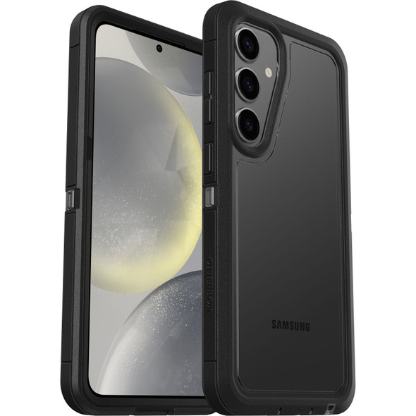 OtterBox Defender XT Clear Samsung Galaxy S24+ 5G (6.7') Case Clear/Black - (77-94721),DROP+ 5X Military Standard, Port cover block dust and dirt