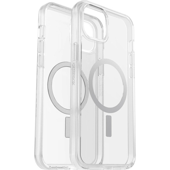 OtterBox Symmetry+ MagSafe Apple iPhone 15 Plus / iPhone 14 Plus (6.7') Case Clear - (77-93053), Antimicrobial,DROP+ 3X Military Standard,Raised Edges