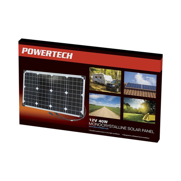 POWERTECH 12V 40W Monocrystalline Solar Panel