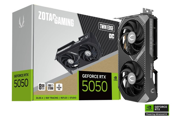 ZOTAC RTX 5050 TWIN EDGE OC 8GB GDDR6 Graphics Card ZOTAC RTX 5050 TWIN EDGE OC 8GB GDDR6 Graphics Card