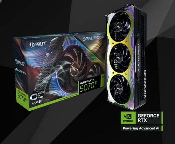 PALIT RTX5070Ti GAMEROCK 16GB OC GDDR7  256bit 3-DP HDMI NE7507TH19T2-GB2030G PALIT RTX5070Ti GAMEROCK 16GB OC GDDR7  256bit 3-DP HDMI NE7507TH19T2-GB2030G