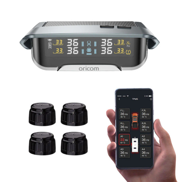 ORICOM TPMS10-4E Tyre Pressure Monitoring System Incl. 4 External Sensors & APP Functionality ORICOM TPMS10-4E Tyre Pressure Monitoring System Incl. 4 External Sensors & APP Functionality