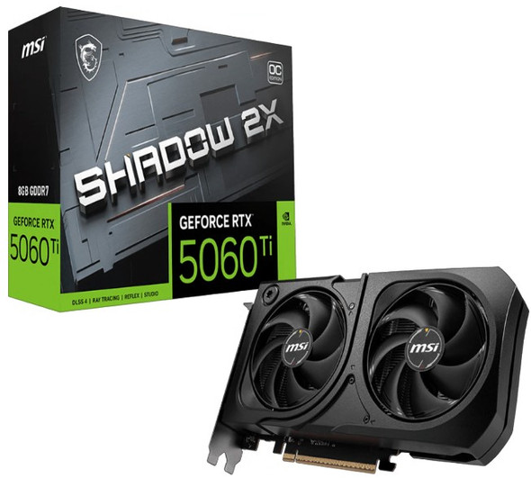 MSI nVidia GeForce RTX 5060 Ti 8G SHADOW 2X OC PLUS, Boost: 2482 MHz, CUDA 8960 Units, 8GB GDDR7, HDMI MSI nVidia GeForce RTX 5060 Ti 8G SHADOW 2X OC PLUS, Boost: 2482 MHz, CUDA 8960 Units, 8GB GDDR7, HDMI