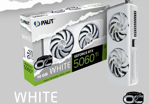 PALIT RTX5060Ti WHITE OC 16GB GDDR7 128bit 3-DP HDMI NE7506TU19T1-GB2061M PALIT RTX5060Ti WHITE OC 16GB GDDR7 128bit 3-DP HDMI NE7506TU19T1-GB2061M