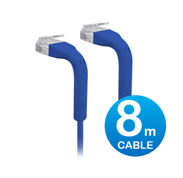 UniFi Patch Cable 8m Blue, Both End Bendable to 90 Degree, RJ45 Ethernet Cable, Cat6, Ultra-Thin 3mm Diameter U-Cable-Patch-8M-RJ45-BL UniFi Patch Cable 8m Blue, Both End Bendable to 90 Degree, RJ45 Ethernet Cable, Cat6, Ultra-Thin 3mm Diameter U-Cable-Patch-8M-RJ45-BL