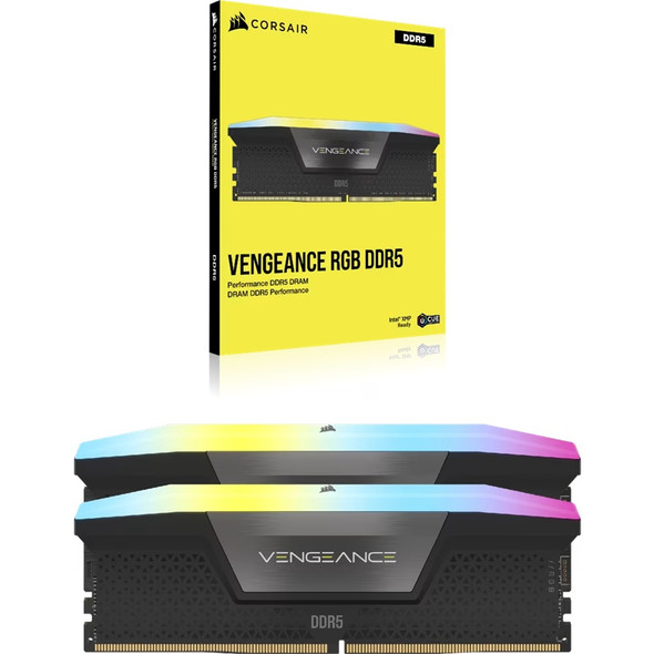 Corsair VENGEANCE® RGB 32GB (2x16GB) DDR5 DRAM 6000MT/s CL36 Memory Kit — Black Corsair VENGEANCE® RGB 32GB (2x16GB) DDR5 DRAM 6000MT/s CL36 Memory Kit — Black