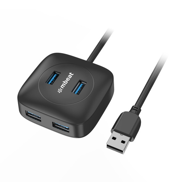 mbeat 4-Port USB 3.0 Hub - High Speed Data Transfer speed: Up to 5Gbps Compatible with USB 2.0/3.0 devices Product Weight: 95g mbeat 4-Port USB 3.0 Hub - High Speed Data Transfer speed: Up to 5Gbps Compatible with USB 2.0/3.0 devices Product Weight: 95g
