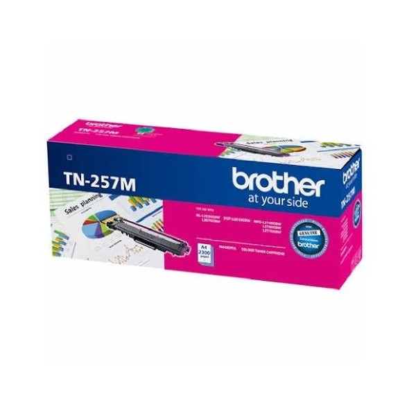 Brother TN-257M Magenta High Yield Toner Cartridge to Suit -  HL-3230CDW/3270CDW/DCP-L3015CDW/MFC-L3745CDW/L3750CDW/L3770CDW (2,300 Pages) Brother TN-257M Magenta High Yield Toner Cartridge to Suit -  HL-3230CDW/3270CDW/DCP-L3015CDW/MFC-L3745CDW/L3750CDW/L3770CDW (2,300 Pages)