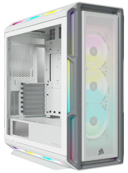 Corsair iCUE 5000T RGB ATX Mid-Tower Case, USB Type-C, 160 RGB LED, Rapid Route, Maximum Cooling, Tool Free Hinged Side Panels, White