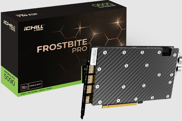 INNO3D nVidia GeForce RTX 5090 ICHILL Frostbite PRO 32GB GDDR7 2407MHz Boost, 3xDP, 1xHDMI  223x134x20mm