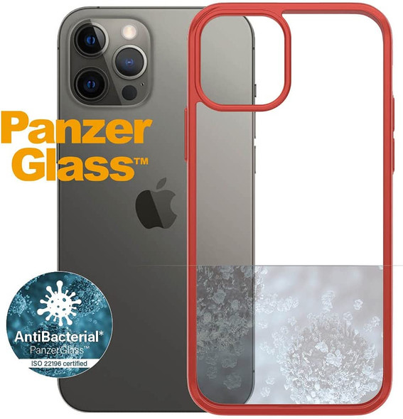 PanzerGlass™ ClearCaseColor™ Apple iPhone 12/12 Pro - Mandarin Red Limited Edition (0280), Slim Fashionable Design, Tempered Anti-Aging Glass Back