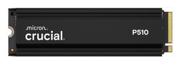 Crucial P510 1TB Gen5 2280 NVMe M.2 SSD w Heatsink 11,000 / 9,500 MB/s R/W 600TBW 1.5M IOPS 1.5M hrs MTTF Full-Drive Encryption 5yrs