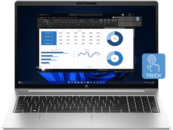 HP ProBook 450 G10  - I5-1334U/16GB/512GB SSD/15.6" FHD TOUCH/WIN11PRO/1YR/LTE - 9E977PT