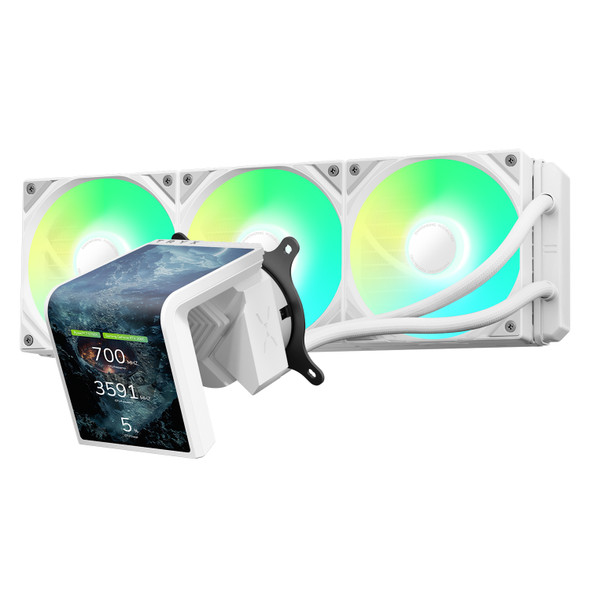 TRYX PANORAMA SE 360 ARGB WHITE L-SHAPED AMOLED SCREEN LIQUID COOLER