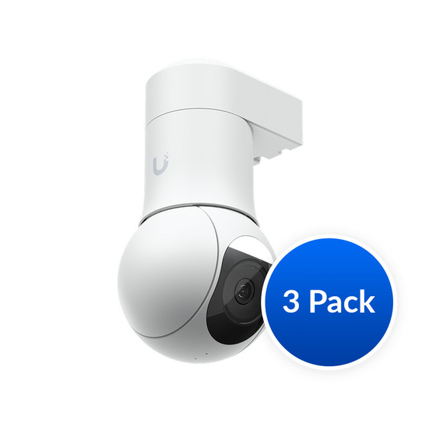 Ubiquiti UniFi Protect G5 PTZ Camera, 3 Pack - OEM White, Compact, Weatherproof 2K HD, IP66, Remote Pan-tilt-zoom Control, Automatic Person Tracking