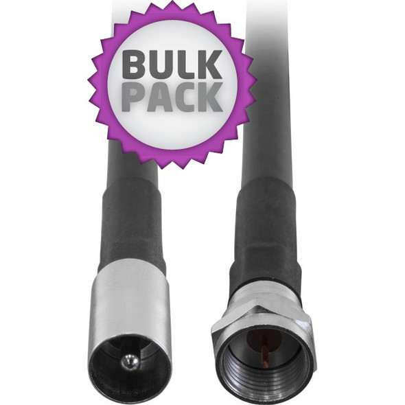 PRO2 1.5M Rg59Quad Pal To 'F' Lead Pal To 'F' Flylead - Black