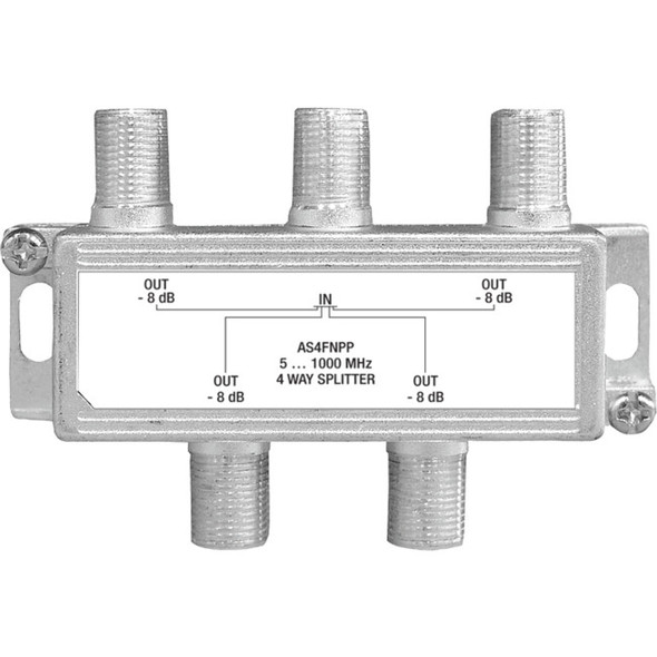 PCT 4 Way F-Type Splitter Foxtel Approved F30225