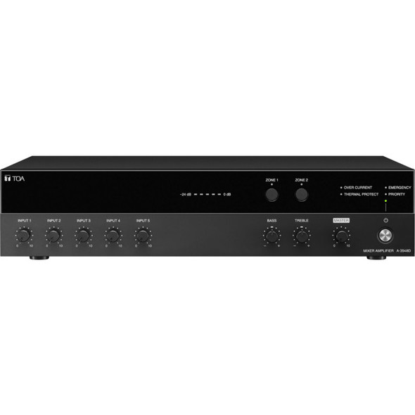 TOA Toa 480W 5 Input Mixer Amp 2 Zone -100V - 4-16 Ohm