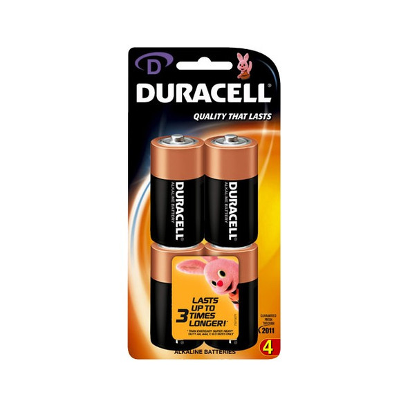 DURACELL D' Alkaline Duracell Battery Copper Top Pk4