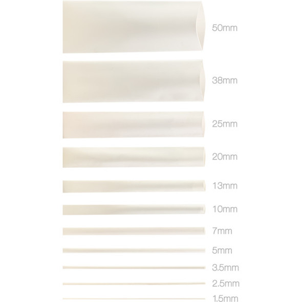 3.5Mmx1.2M Heat Shrink - White Hswt135