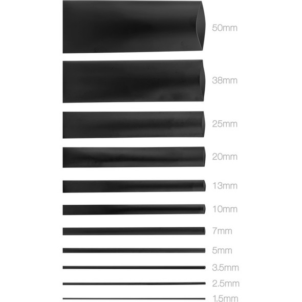 5.0Mmx1.2M Heat Shrink - Black Hsbk135