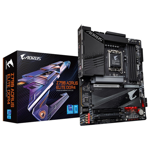 Gigabyte Z790 AORUS ELITE DDR4 Intel LGA 1700 ATX Motherboard, 4x DDR4 ~128GB, 3x PCI-E x16, 4x M.2, 4x SATA,  5x USB 3.2, 1x USB-C, 4x USB 2.0