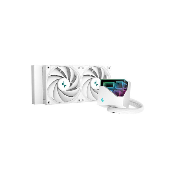 DeepCool LT520 Premium Liquid CPU Cooler, 240mm Radiator, High-Performance FK120 FDB Fans, Multidimensional Infinity Mirror Block, A-RGB (White)