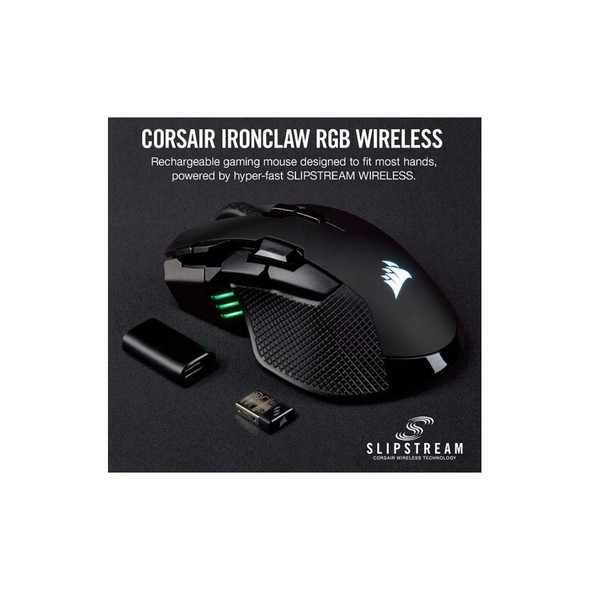 Corsair IRONCLAW RGB Wireless, FPS/MOBA 18,000 DPI,  SLIPSTREAM Corsair Wireless Technology Gaming Mouse