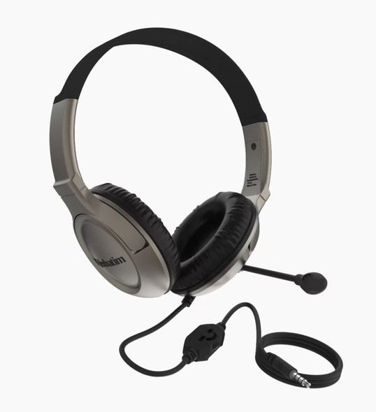 Verbatim Multimedia Headset with Noise Cancelling Boom Mic - Graphite