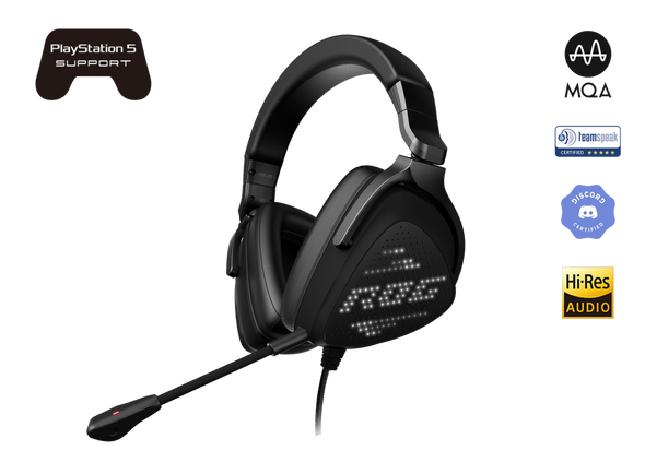 ASUS ROG DELTA S ANIMATE Gaming Headset, USB-C, Lightweight, Customisable AniMe Matrix Display On Cups, Hi-Fi ESS 9281 Quad DAC, MQA, PC, PS5, Switch