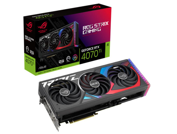 ASUS nVidia GeForce ROG STRIX RTX4070TI-12G GAMING RTX4070Ti 12GB GDDR6X, 2610MHz Boost Clock,RAM 21Gbps，3xDP,2xHDMI ,336x150x63mm