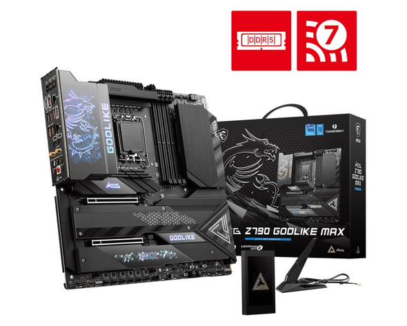 MSI MPG Z790 GODLIKE MAX DDR5 Intel LGA 1700 E-ATX Motherboard, 4x DDR5~192GB, 1x PCI-E x 16, 1x PCI-E x 8,  7x M.2, 6x SATA, 1x USB 3.2,(NEW) Embargo