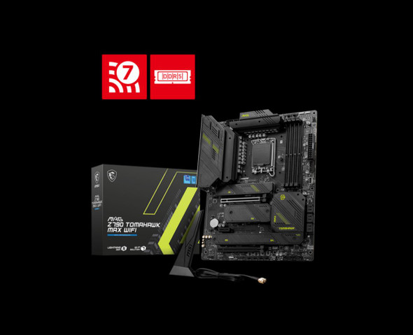 MSI MAG Z790 TOMAHAWK MAX WIFI Intel LGA 1700 ATX  Motherboard, 4x DDR5128GB, 1x PCI-E x 16, 1x PCI-E x 14, 4x M.2, 7x SATA, 10x USB 3.2,(NEW) EMBARGO