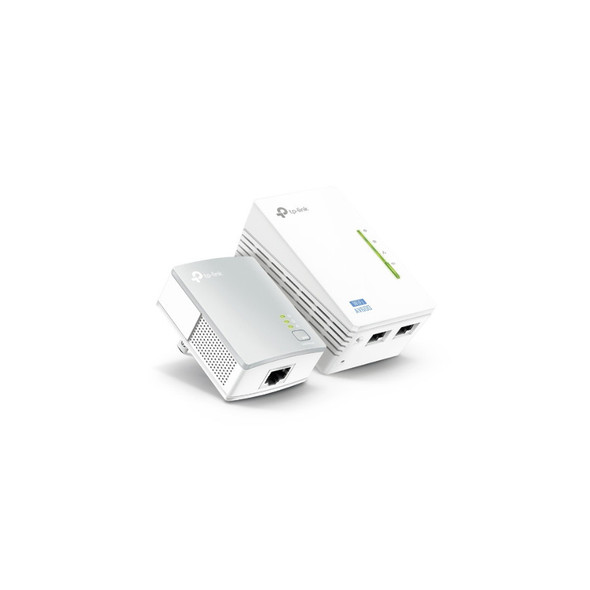 TP-Link TL-WPA4220KIT 300Mbps AV600 Wi-Fi Powerline Extender Starter Kit 600Mbps HomePlug AV 300Mbps Wireless 2x100Mbps LAN 2.4GHz 802.11bgn 300m rang