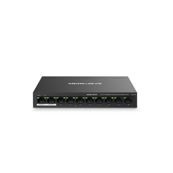 Mercusys MS110P 10-Port 10/100Mbps Desktop Switch with 8-Port PoE+, Up to 250 m