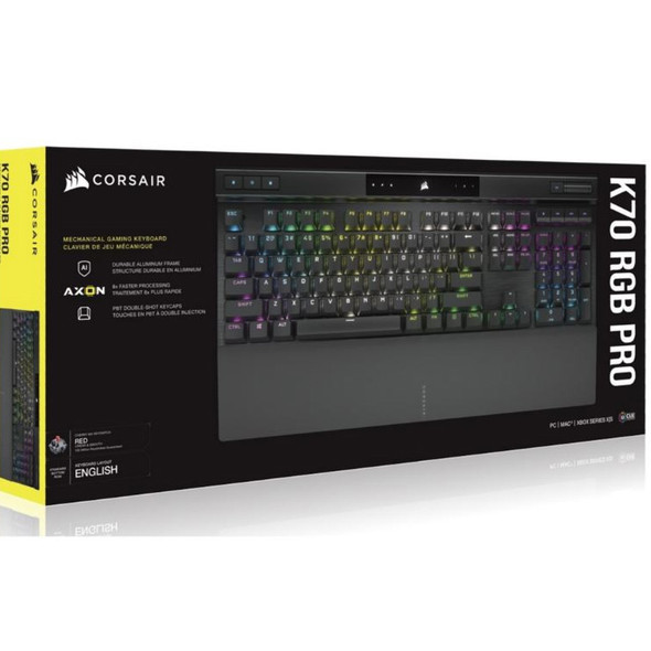 CORSAIR K70 RGB PRO Mechanical Gaming Keyboard, Backlit RGB LED, CHERRY MX Brown, Black, Black PBT Keycaps, Professional Gaming