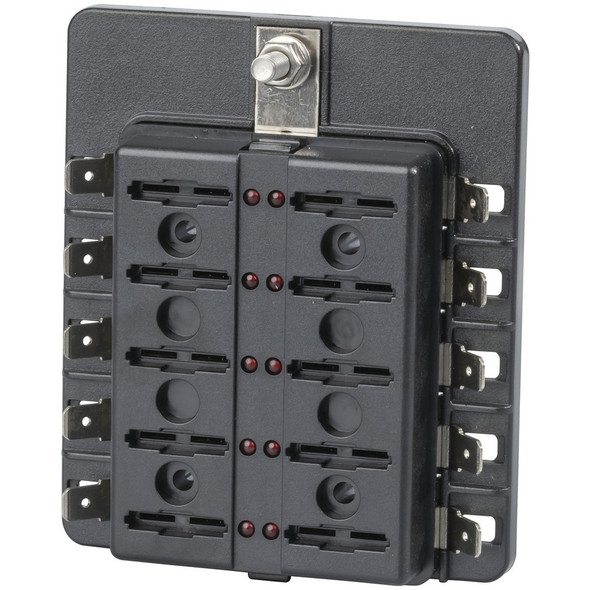 10 Way Blade Fuse Block - Spade Terminal Connection