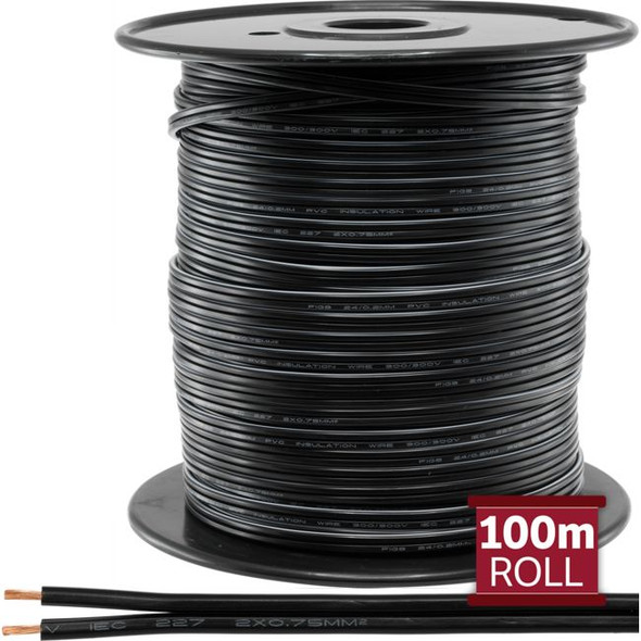 DOSS 2X24-.2PB-100M BLACK TWIN POWER CABLE-100M - PER REEL FIGURE 8