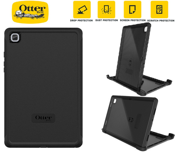 OtterBox Defender Samsung Galaxy Tab A7 (10.4') Case Black - (77-80626), DROP+ 2X Military Standard, Built-in Screen Protection, Multi-Position