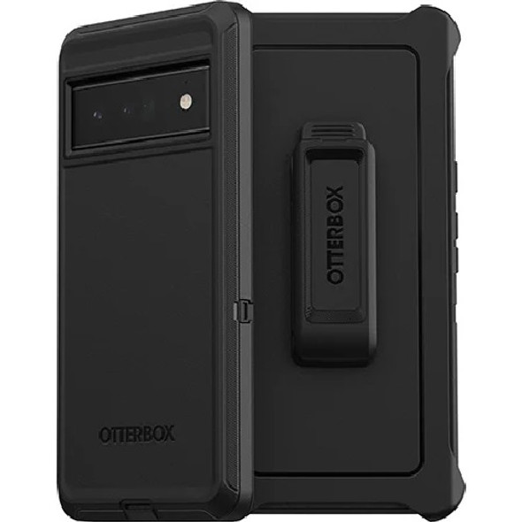 OtterBox Defender Google Pixel 6 Pro 5G (6.7') Case Black - (77-84055), DROP+ 4X Military Standard, Multi-Layer, Included Holster, Raised Edges,Rugged