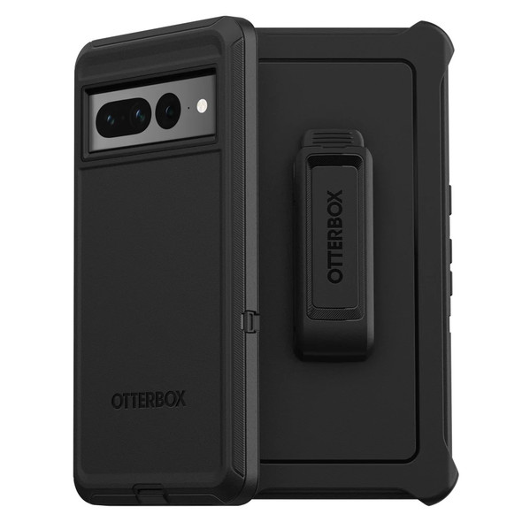 OtterBox Defender Google Pixel 7 Pro 5G (6.7') Case Black - (77-89546), DROP+ 4X Military Standard, Multi-Layer, Included Holster, Raised Edges,Rugged