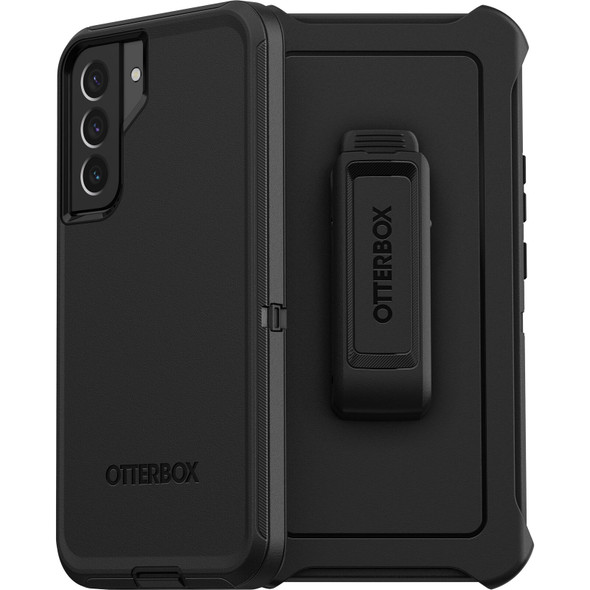 OtterBox Defender Samsung Galaxy S22+ 5G (6.6') Case Black - (77-86361), DROP+ 4X Military Standard, Multi-Layer, Included Holster,Raised Edges,Rugged