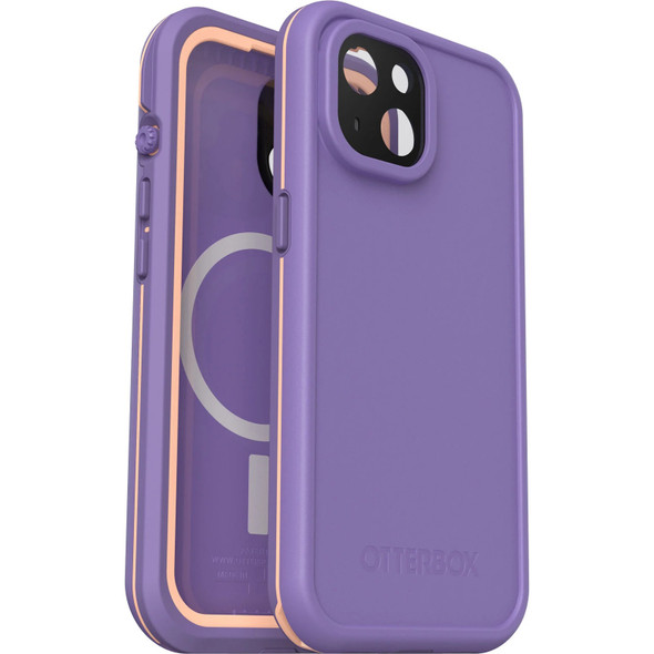 OtterBox Fre MagSafe Apple iPhone 15 (6.1') Case Rule of Plum (Purple) - (77-93440),DROP+ 5X Military Standard,2M WaterProof,Built-In Screen Protector
