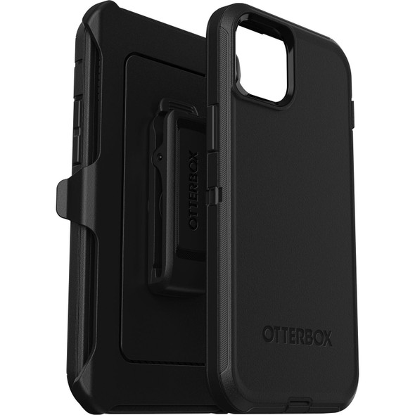 OtterBox Defender Apple iPhone 15 Pro (6.1') Case Black - (77-92536), DROP+ 4X Military Standard, Multi-Layer,Included Holster,Raised Edges