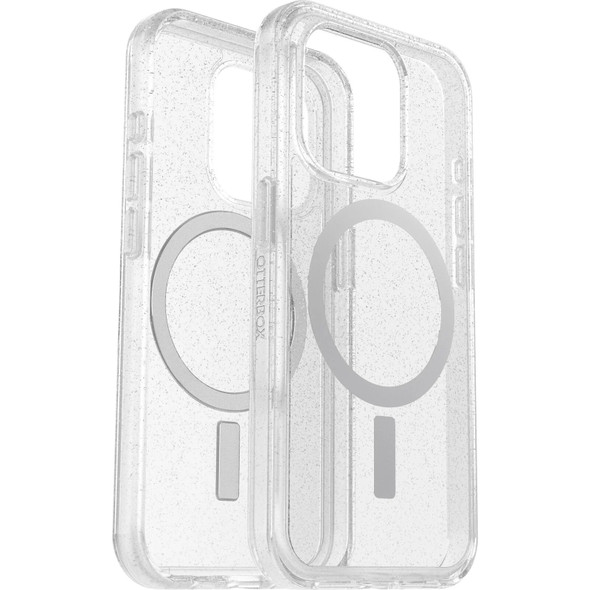 OtterBox Symmetry+ MagSafe Apple iPhone 15 Pro (6.1') Case Stardust (Clear Glitter) - (77-93034), Antimicrobial, DROP+ 3X Military Standard
