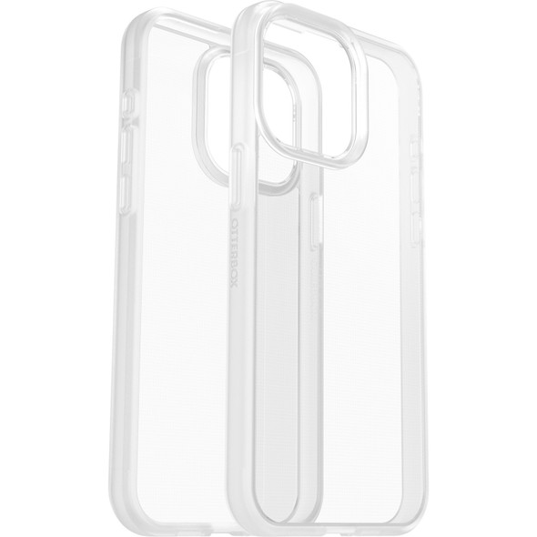 OtterBox React Apple iPhone 15 Pro Max (6.7') Case Clear - (77-92786), Antimicrobial,DROP+ Military Standard,Raised Edges,Hard Case,Soft Grip