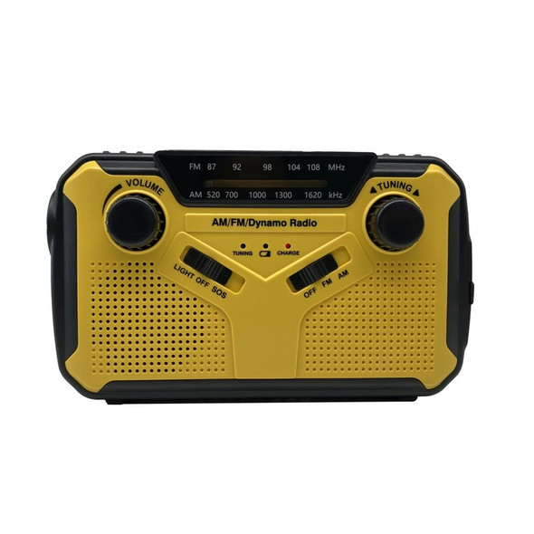 DIGITECH Solar Emergency Handcrank Radio with LED Light, SOS Siren and 3.5mm Earphone Jacks